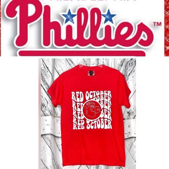 Philadelphia Phillies Red October T-Shirt Phillie Phanatic S - Picture 1 of 7